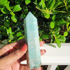 Elevated Calm Amazonite Smoky Quartz Tower