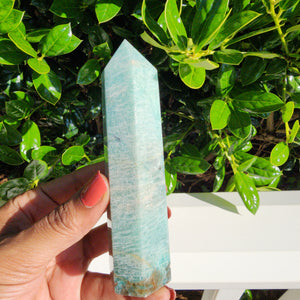 Elevated Calm Amazonite Smoky Quartz Tower