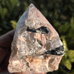 Elevated Calm Black Tourmaline Feldspar Semi-Polished Point