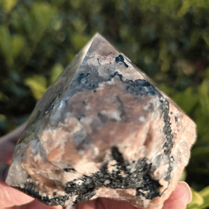 Elevated Calm Black Tourmaline Feldspar Semi-Polished Point