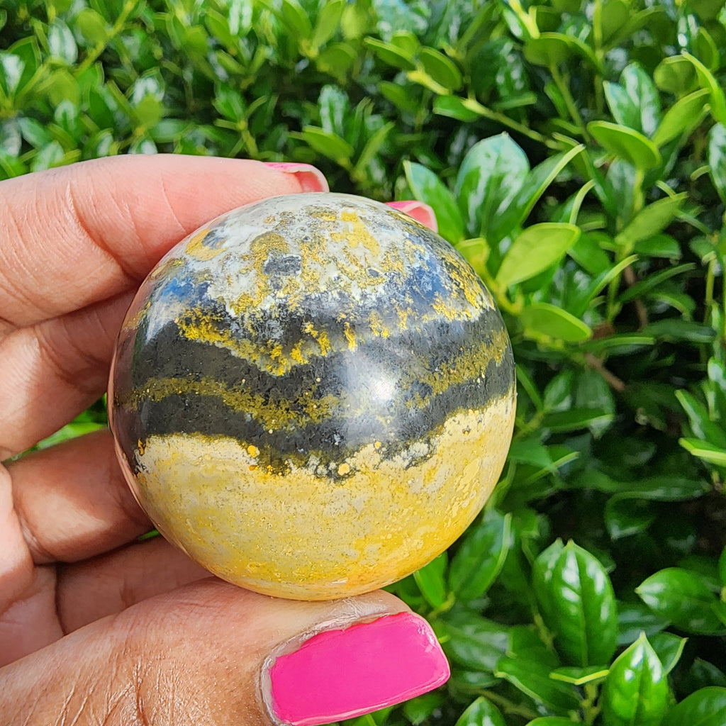 Elevated Calm Bumblebee Jasper Sphere