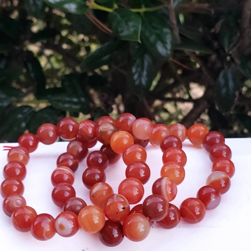 Elevated Calm 10mm Gemstone Bracelet - Carnelian