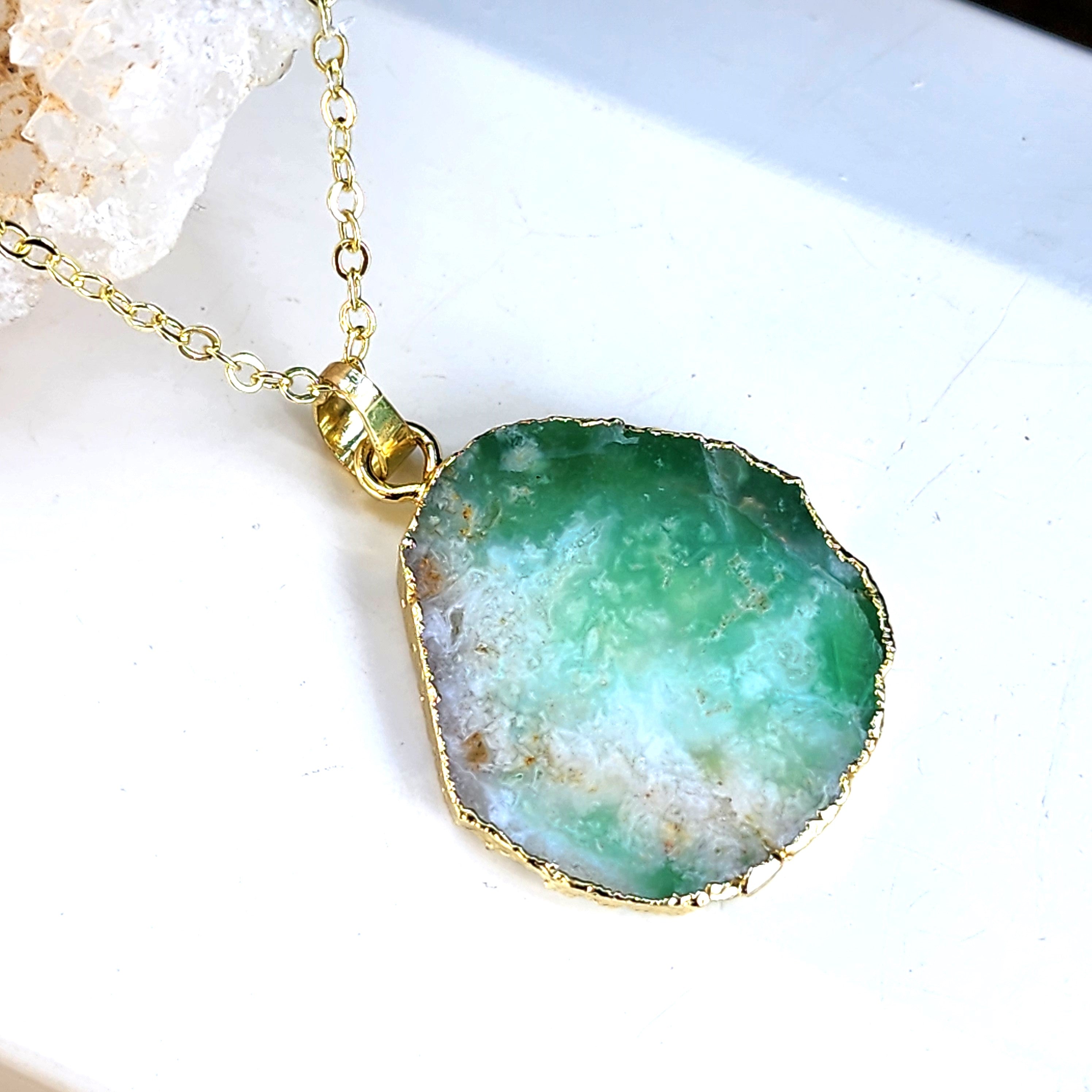 Elevated Calm - Chrysoprase Pendant