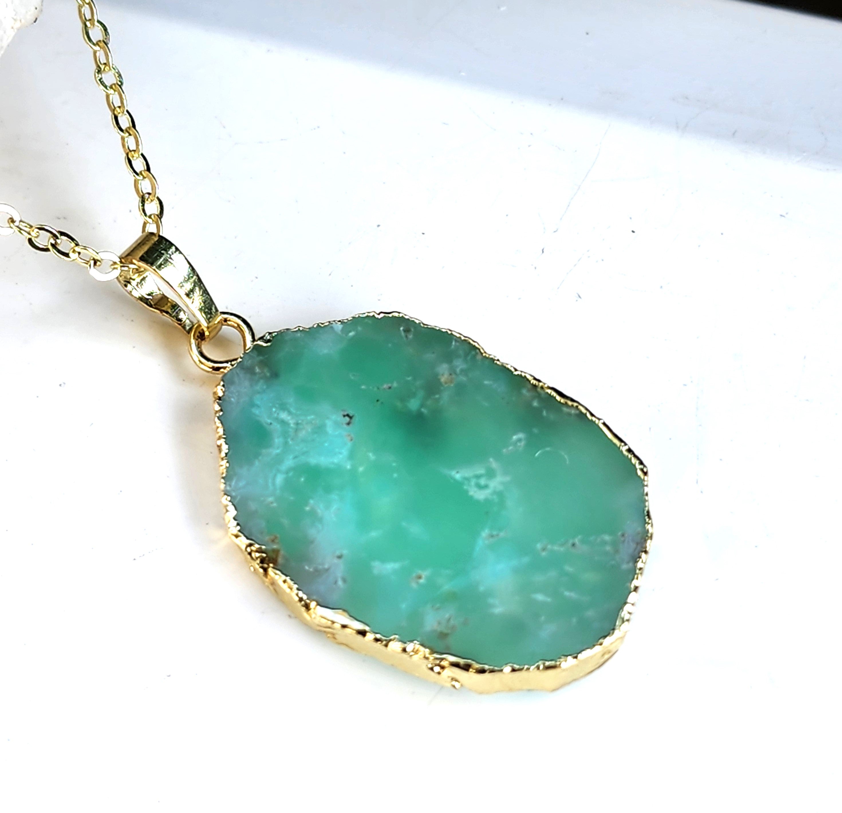 Elevated Calm - Chrysoprase Pendant