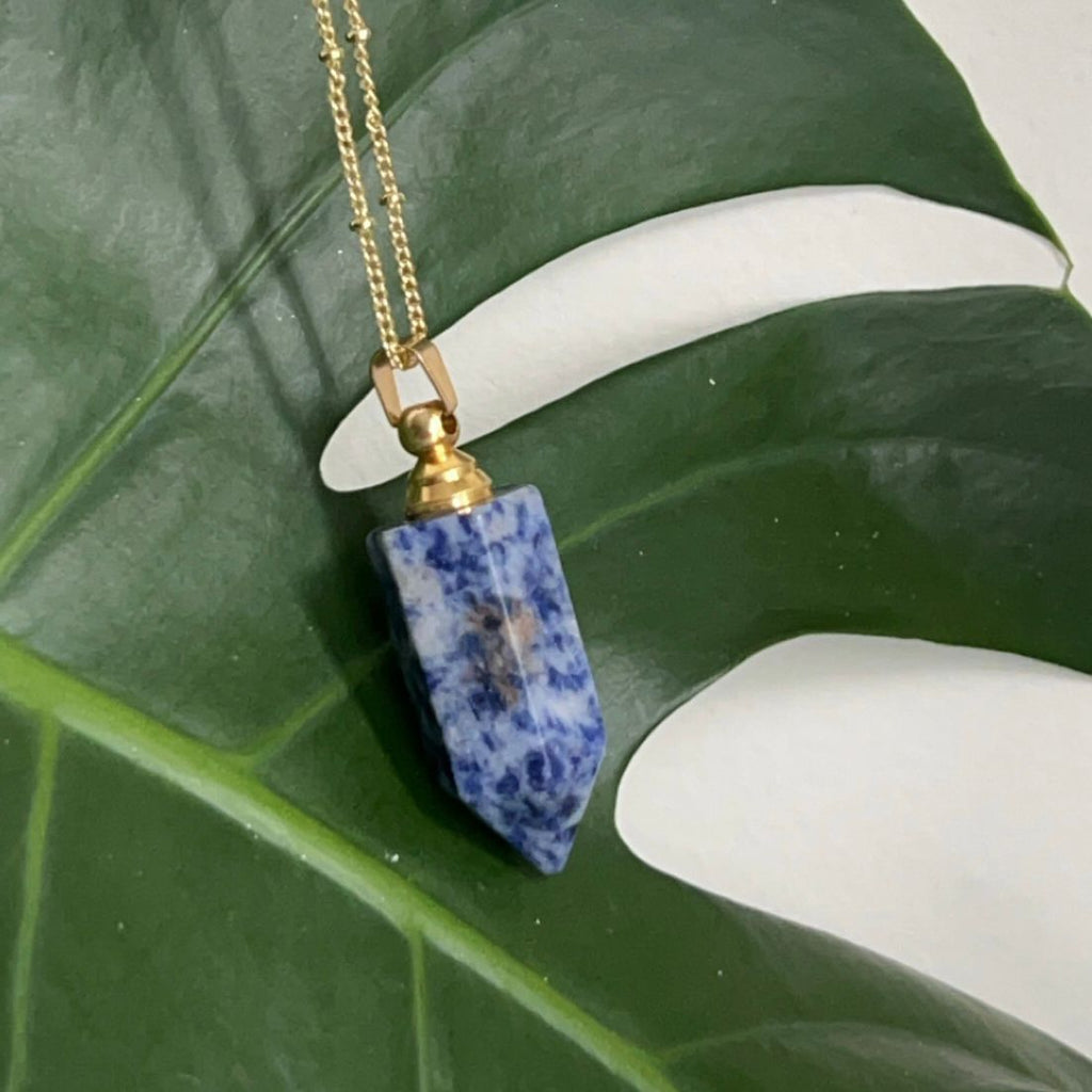 Elevated Calm - Blue Spot Jasper Vial Necklace