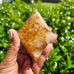 Elevated Calm Fire Quartz on Stand