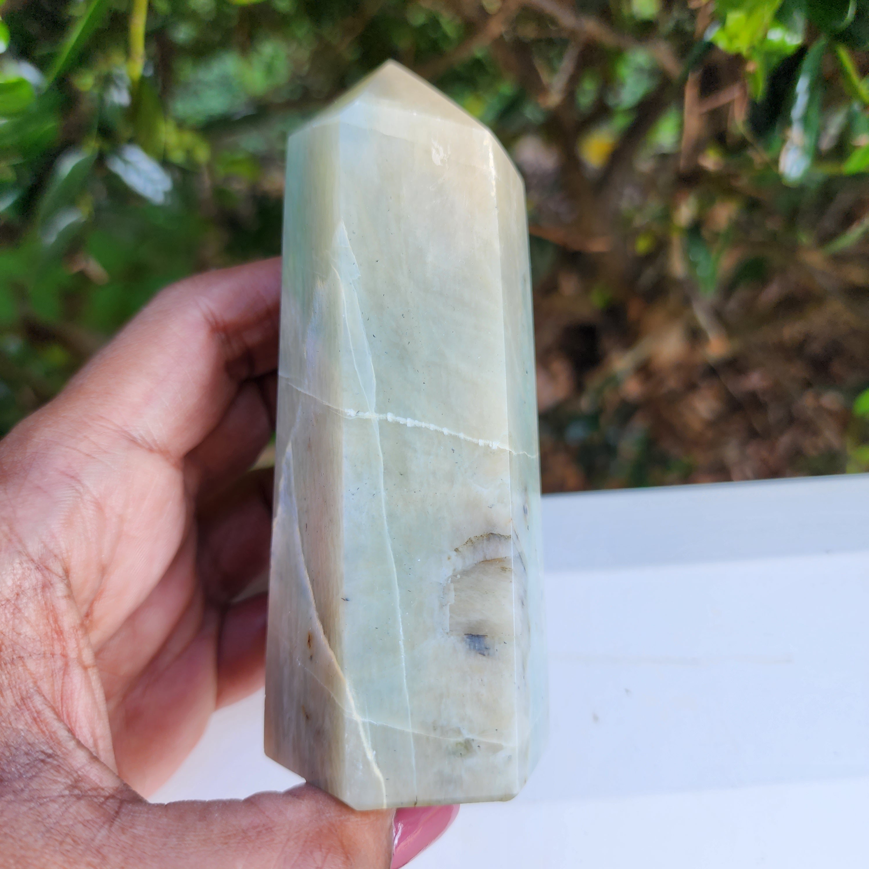 Elevated Calm Green Moonstone Tower