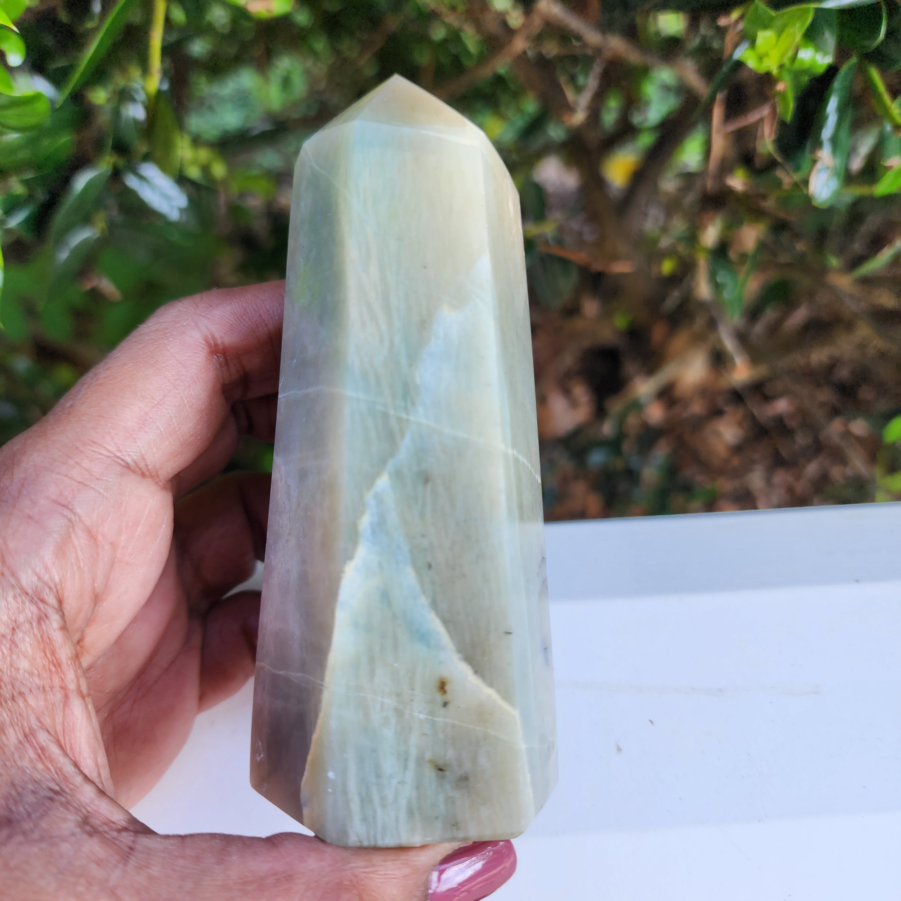 Elevated Calm Green Moonstone Tower