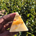 Calcite Pyramid - Banded Green - A