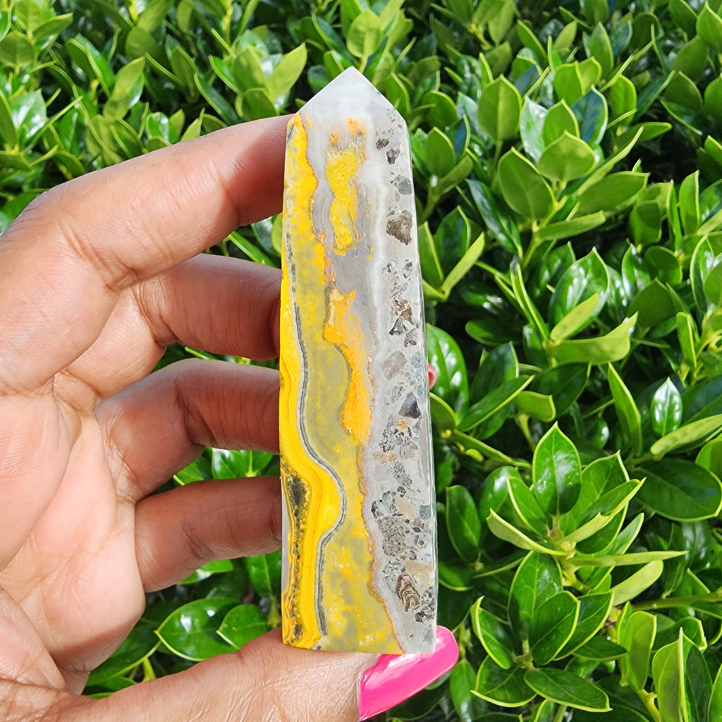 Elevated Calm Bumblebee Jasper Obelisk