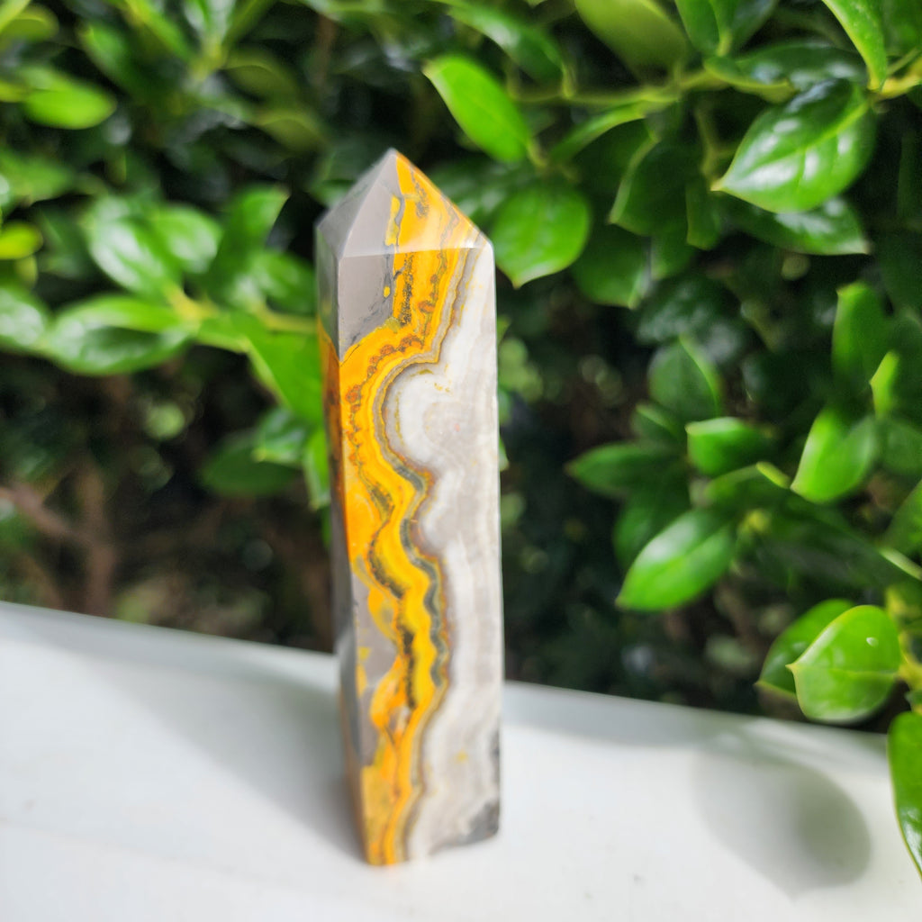 Elevated Calm Bumblebee Jasper Obelisk