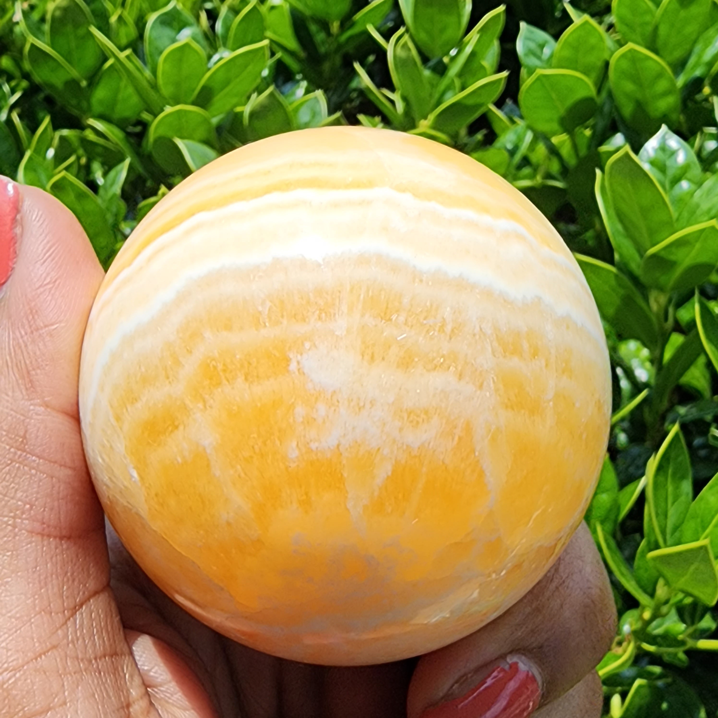 Elevated Calm Orange Calcite Sphere