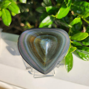 Elevated Calm Rainbow Obsidian Heart