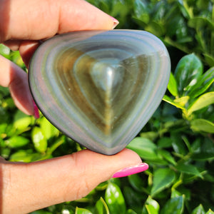Elevated Calm Rainbow Obsidian Heart