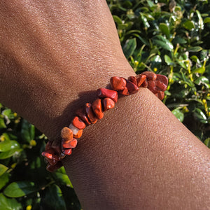 Gemstone Chip Bracelet - Red Jasper – Elevated Calm
