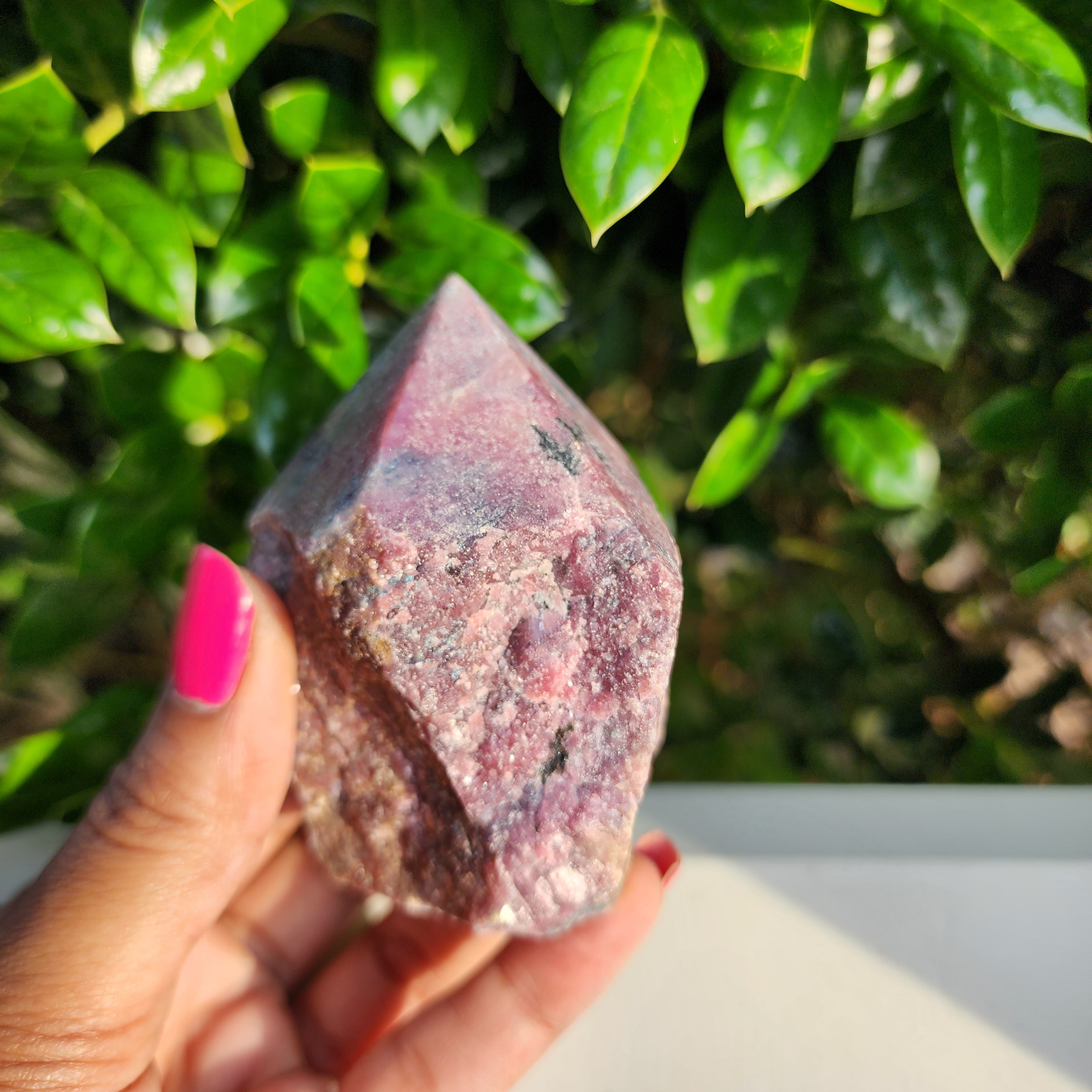 Elevated Calm Rhodonite Top Polished Point