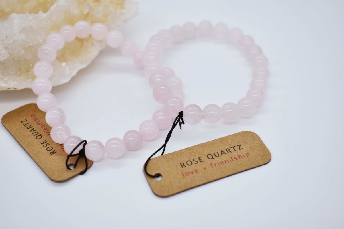 8mm Gemstone Bead Bracelet - Rose Quartz (polished) - Elevated Calm