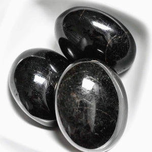 Black Tourmaline Palm Stones - Elevated Calm