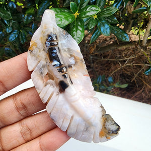 Elevated Calm Flower Agate Feather