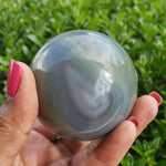 Elevated Calm Banded Agate Sphere 