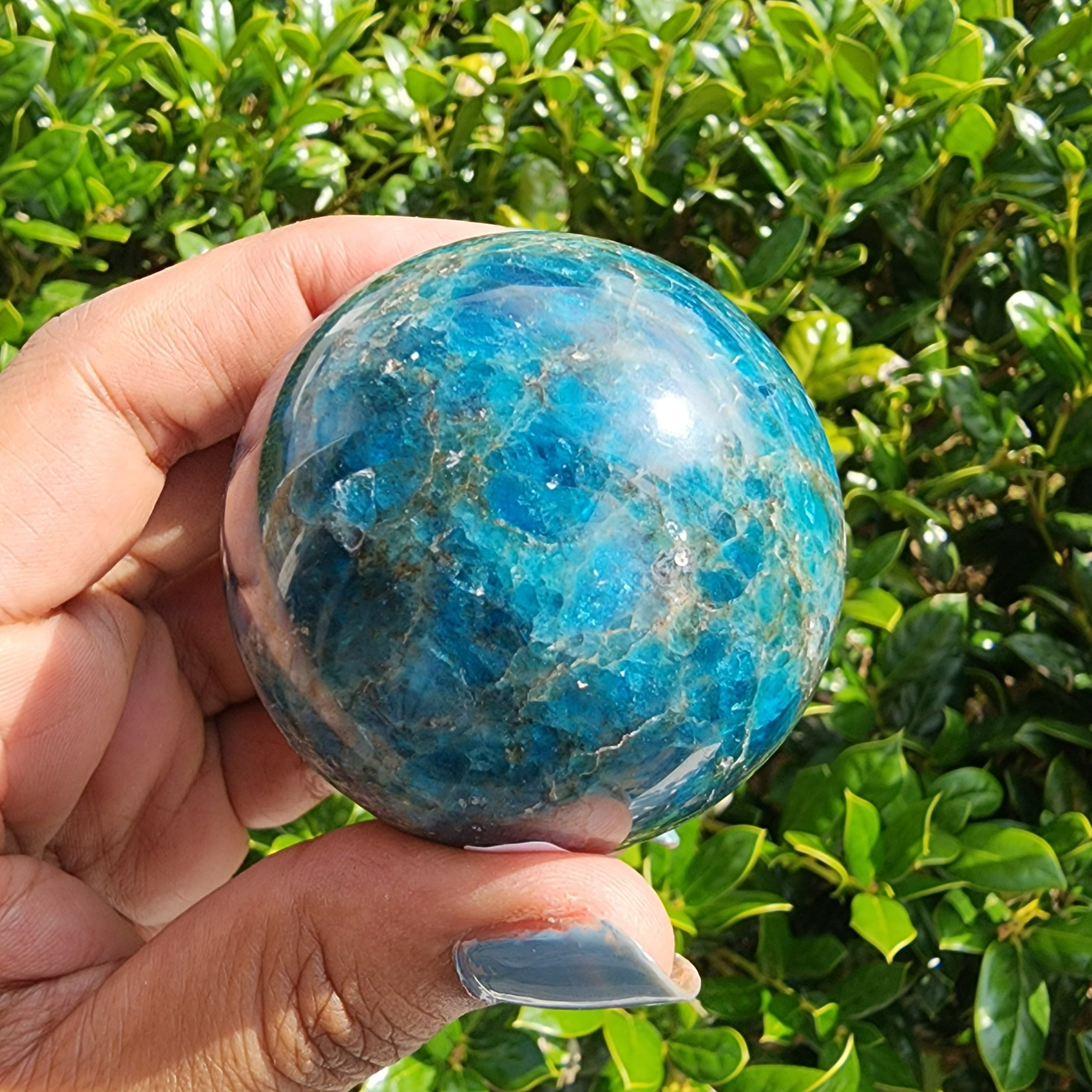 Elevated Calm Blue Apatite SphereElevated Calm Blue Apatite Sphere