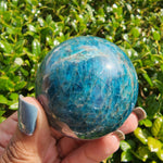 Elevated Calm Blue Apatite Sphere