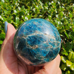 Elevated Calm Blue Apatite Sphere