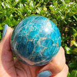 Elevated Calm Blue Apatite Sphere