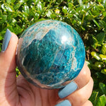 Elevated Calm Blue Apatite Sphere