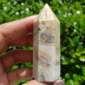 Elevated Calm Crazy Lace Agate Tower