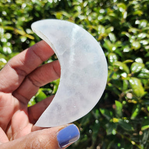 Elevated Calm Selenite Moon Engraved