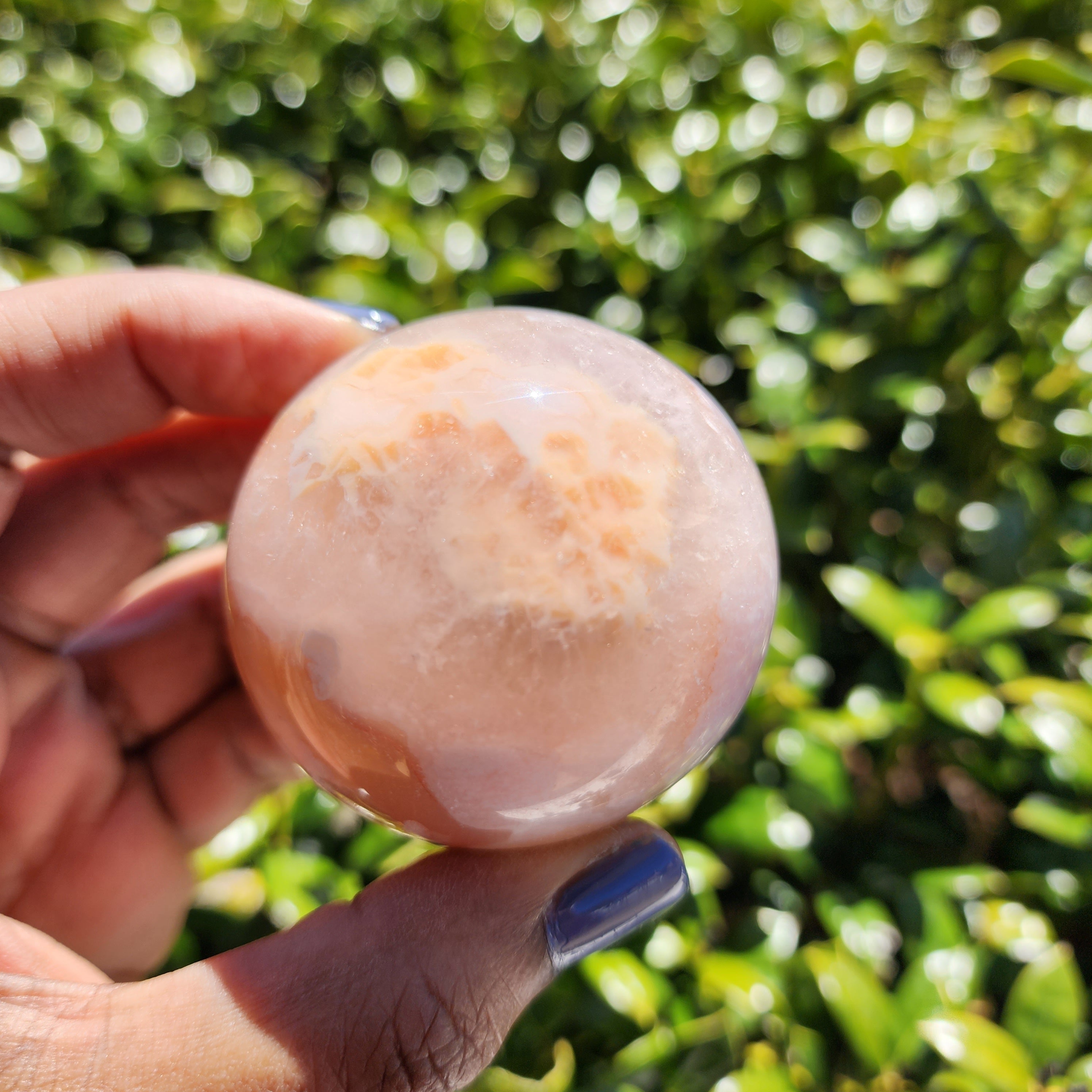 Elevated Calm Flower Agate Sphere