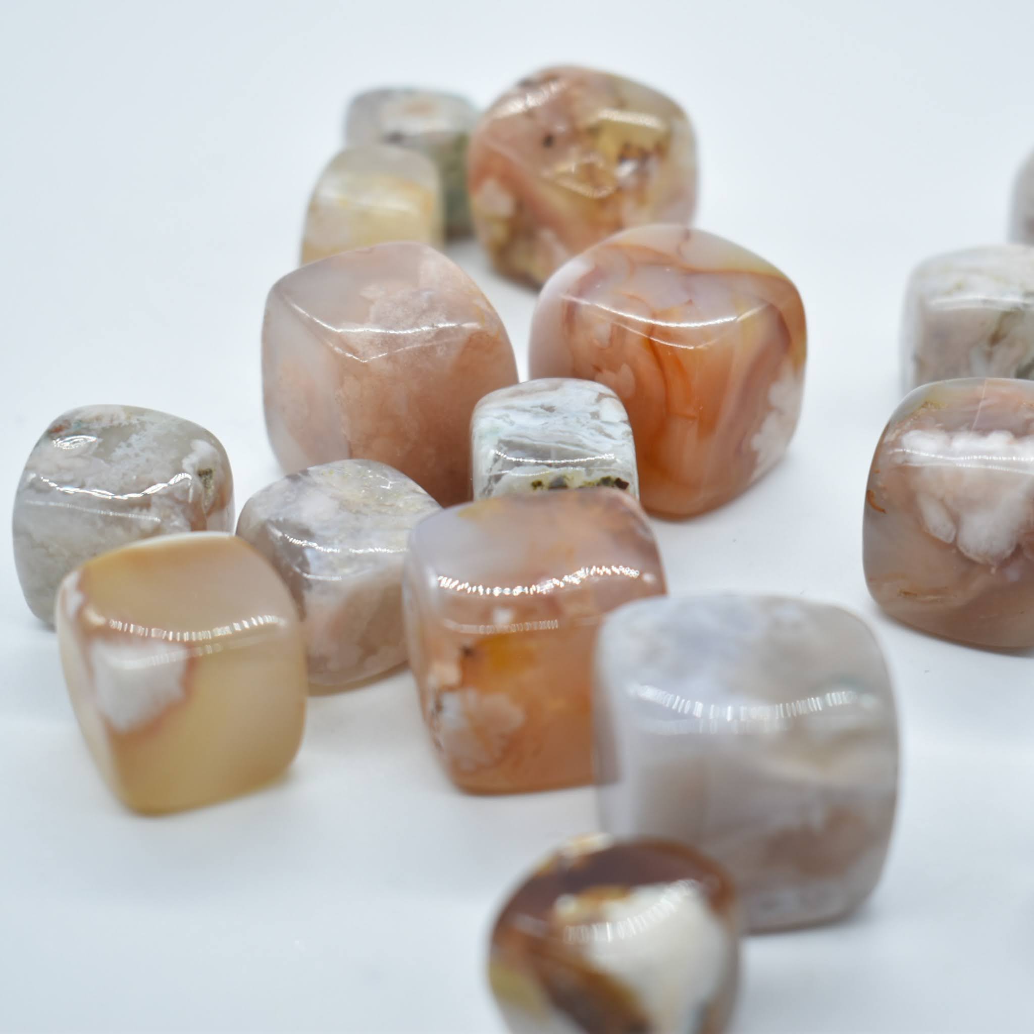 Flower Agate Cube