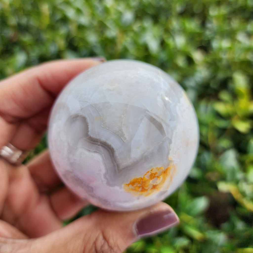 Elevated Calm Gray Agate Sphere