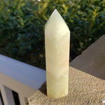 Elevated Calm Green Banded Onyx Calcite