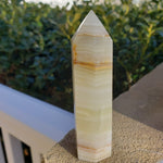 Elevated Calm Green Banded Calcite