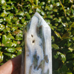 Elevated Calm Moss AGate Tower