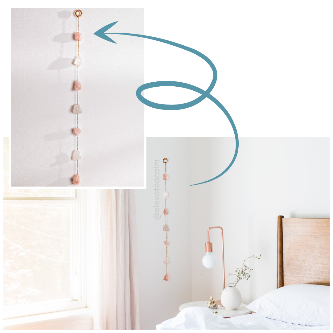 Quartz & Rose Quartz Wall Hanging - Elevated Calm