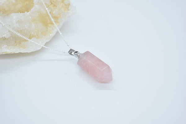 Handmade Glass vial pendant necklace with pointed crystal | 13thPsyche–  13th Psyche