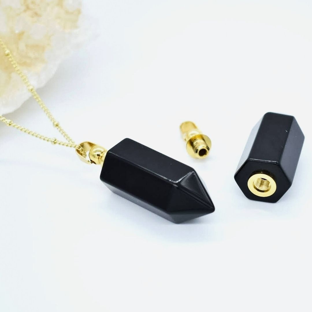 Elevated Calm Obsidian Vial Necklace